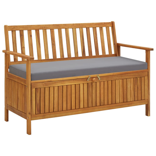 Patio Storage Bench 47.2&quot; Solid Acacia Wood