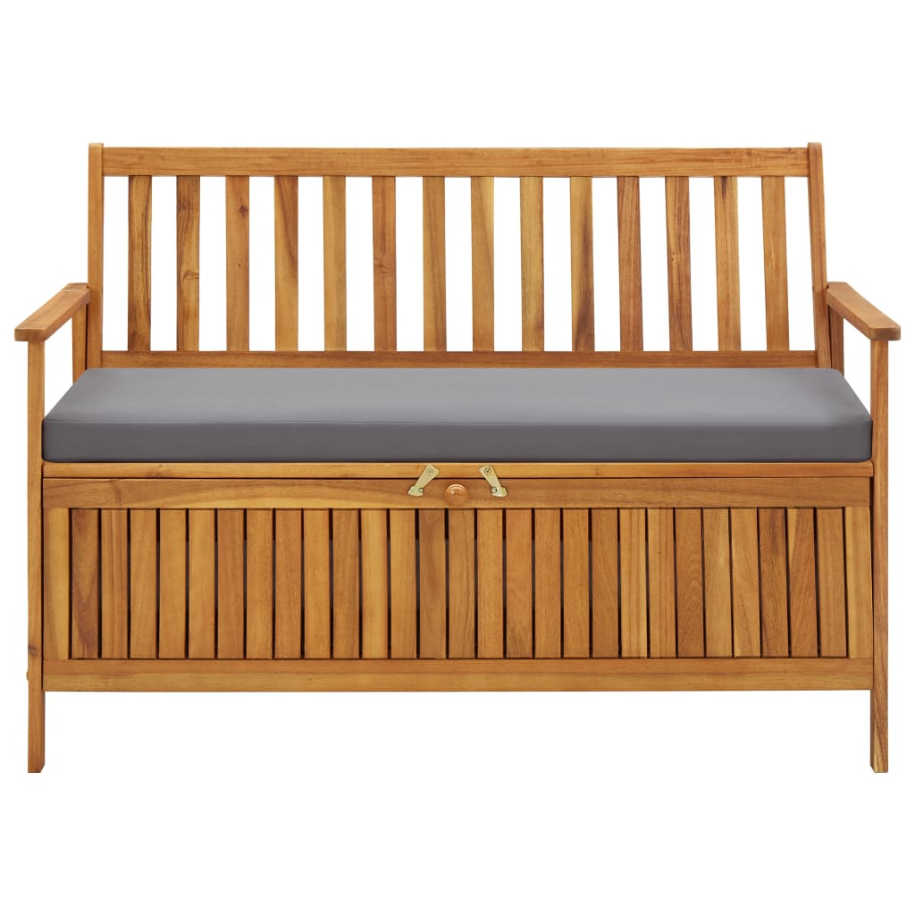 Patio Storage Bench 47.2&quot; Solid Acacia Wood