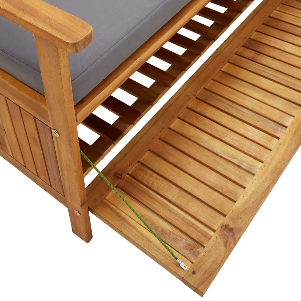 Patio Storage Bench 47.2&quot; Solid Acacia Wood