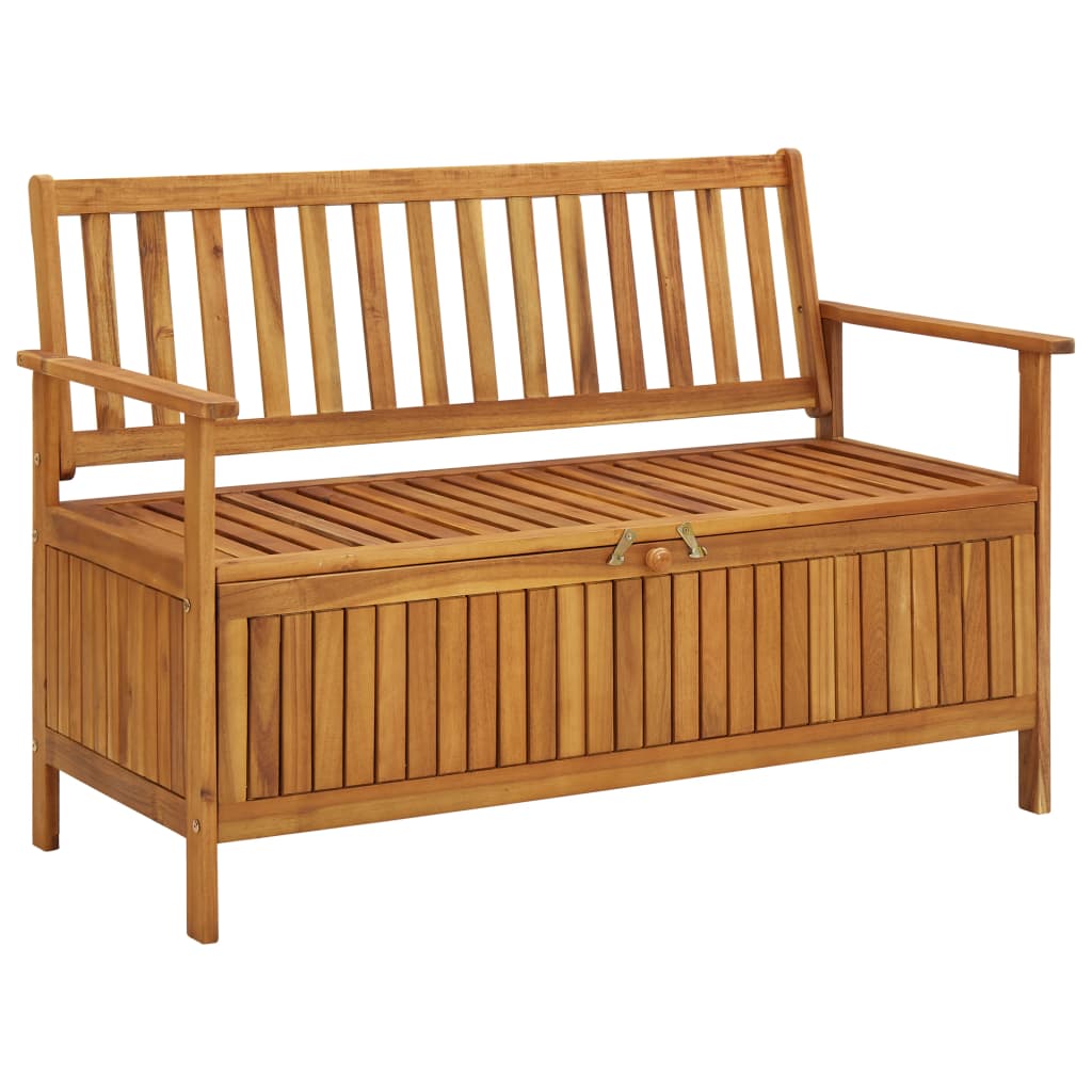 Patio Storage Bench 47.2&quot; Solid Acacia Wood