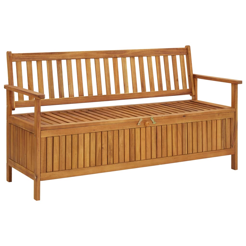 Patio Storage Bench 58.3&quot; Solid Acacia Wood