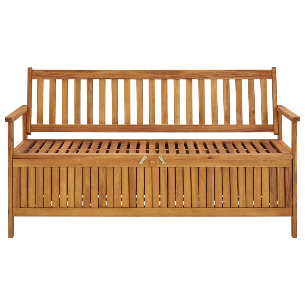 Patio Storage Bench 58.3&quot; Solid Acacia Wood