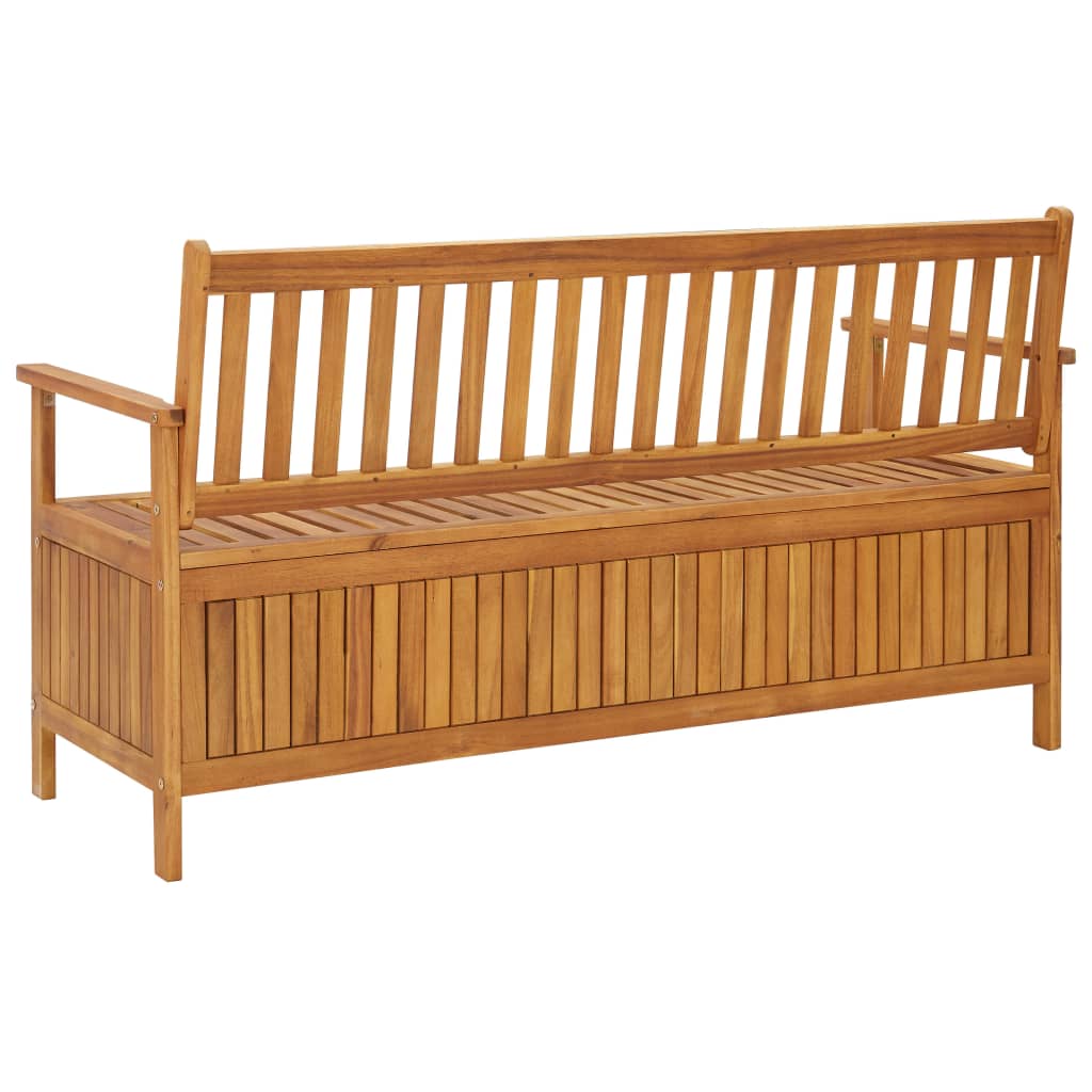 Patio Storage Bench 58.3&quot; Solid Acacia Wood