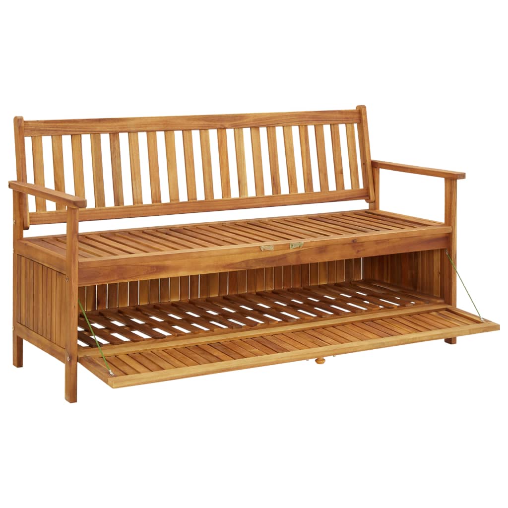 Patio Storage Bench 58.3&quot; Solid Acacia Wood