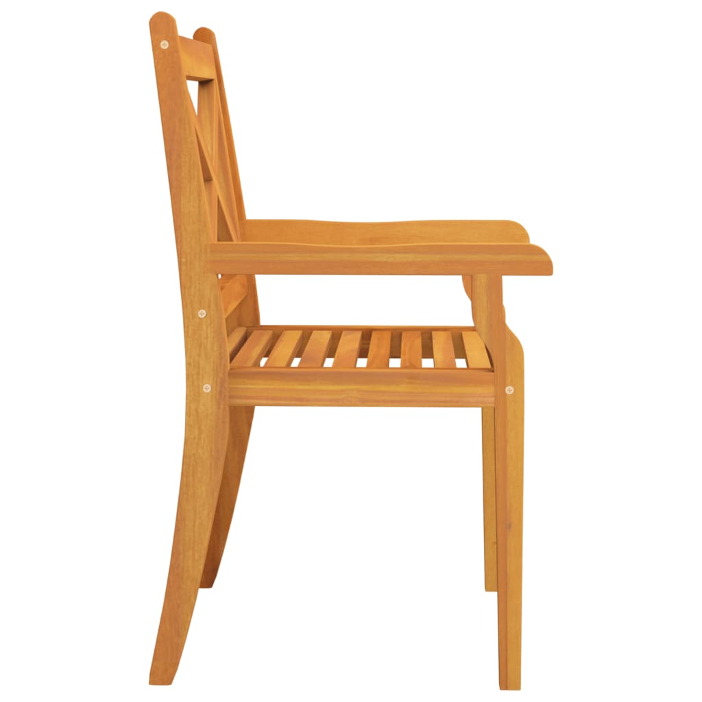 Patio Dining Chairs 2 Pcs Solid Wood Acacia