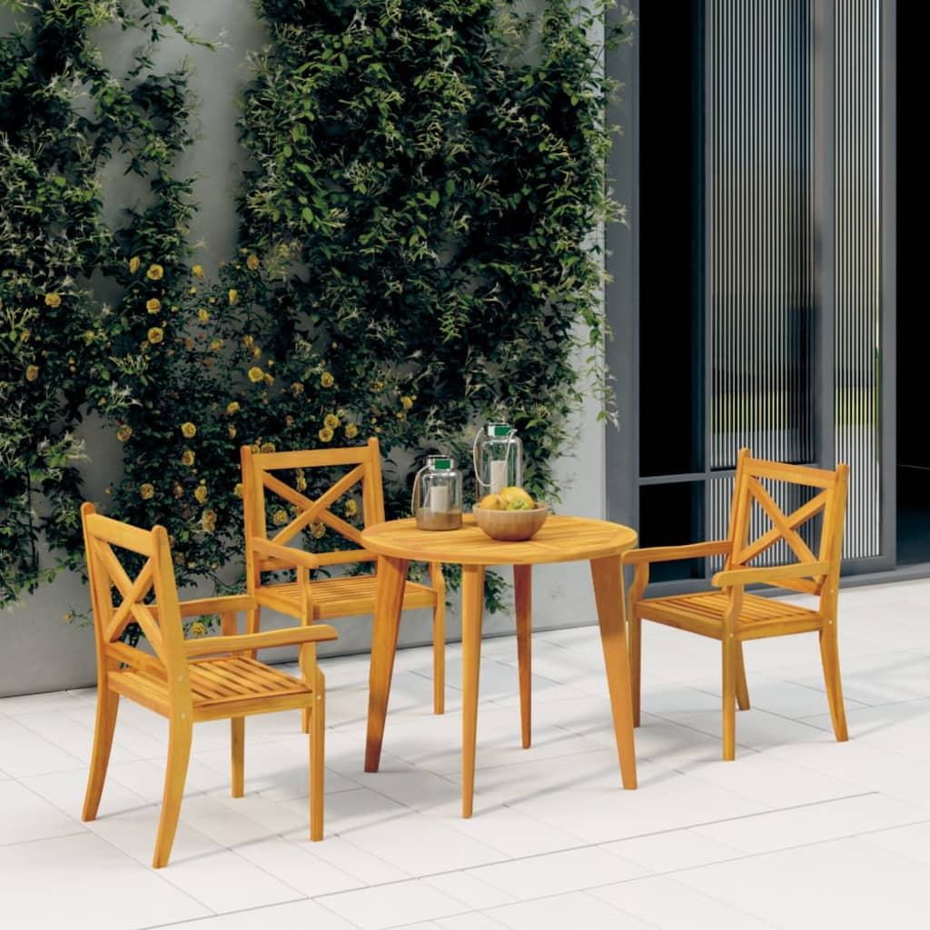 Patio Dining Chairs 2 Pcs Solid Wood Acacia