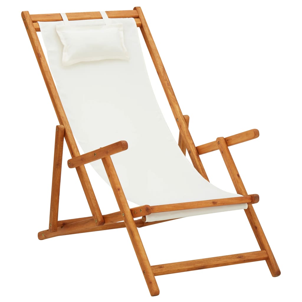 Folding Beach Chair Fabric And Wooden Frame