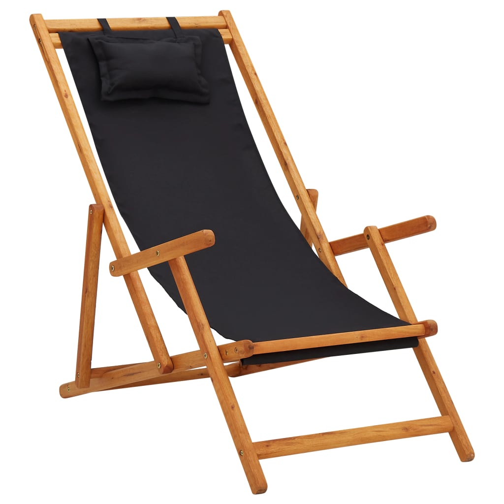 Folding Beach Chair Fabric And Wooden Frame