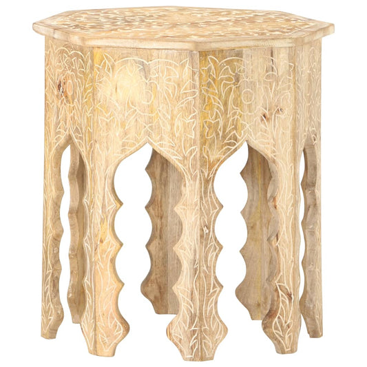 Side Table Ø18.9&quot; Solid Mango Wood