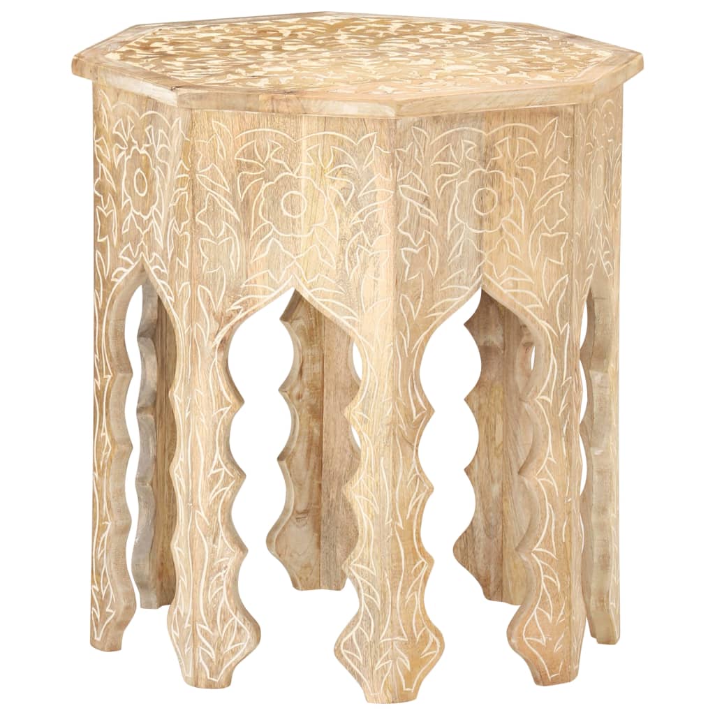 Side Table Ø18.9&quot; Solid Mango Wood