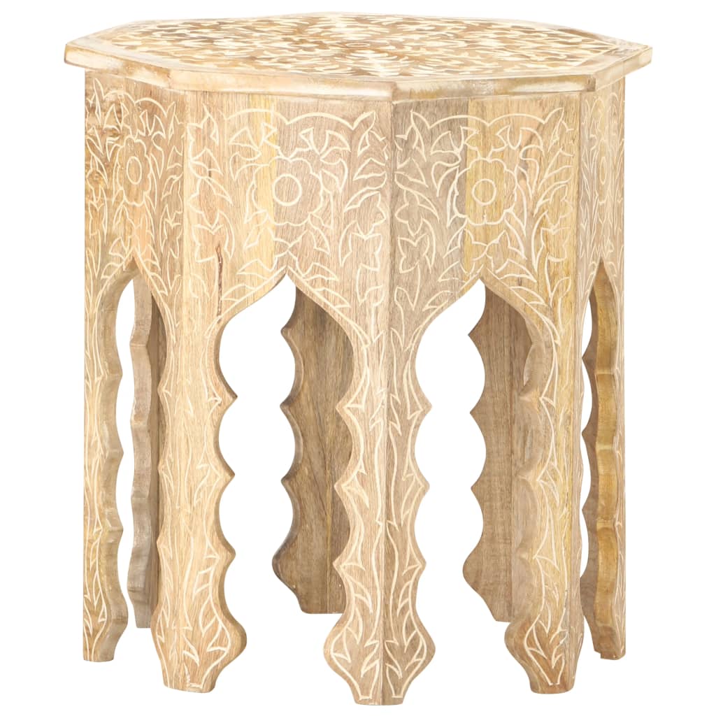 Side Table Ø18.9&quot; Solid Mango Wood