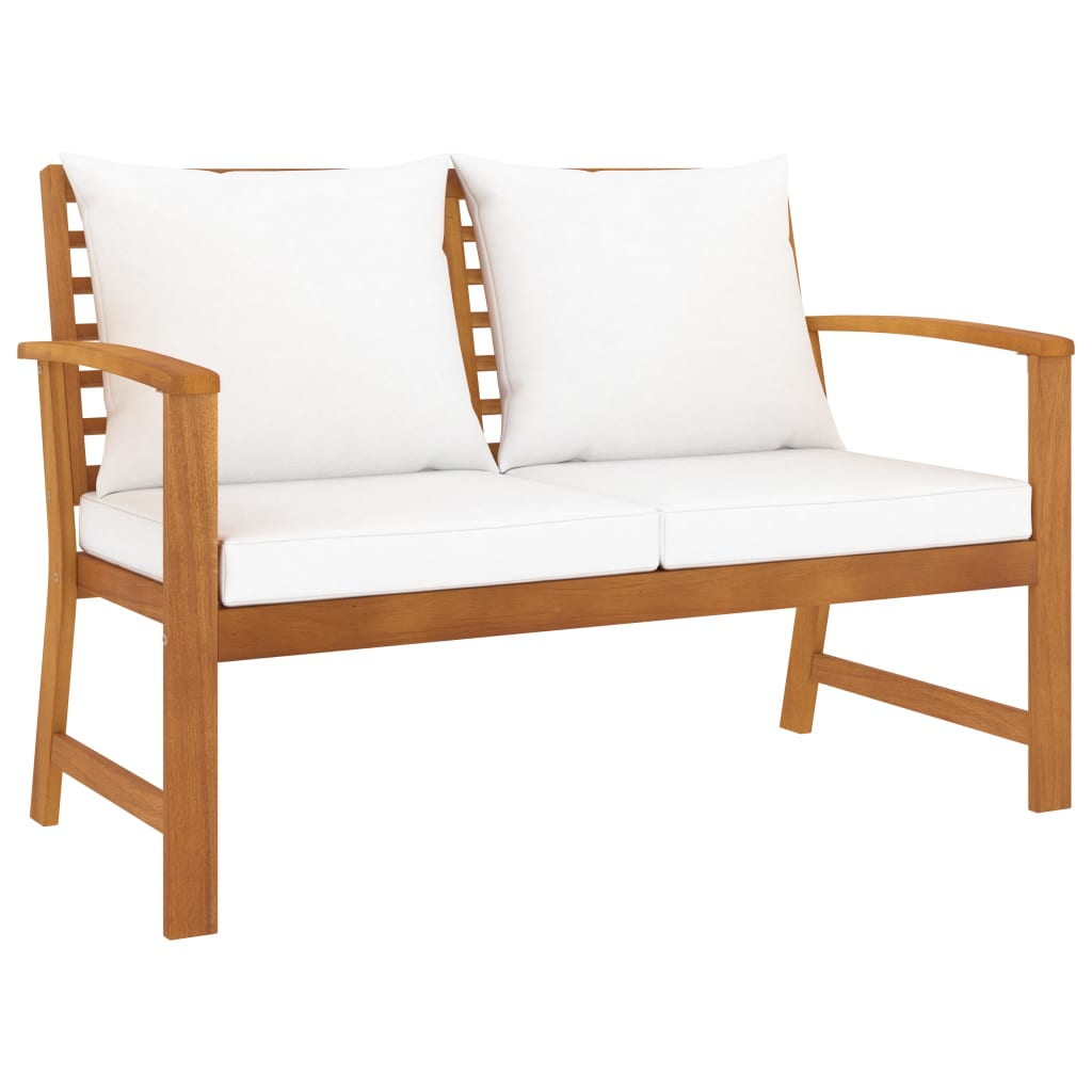 Patio Bench 47.2&quot; With Cushion Solid Acacia Wood