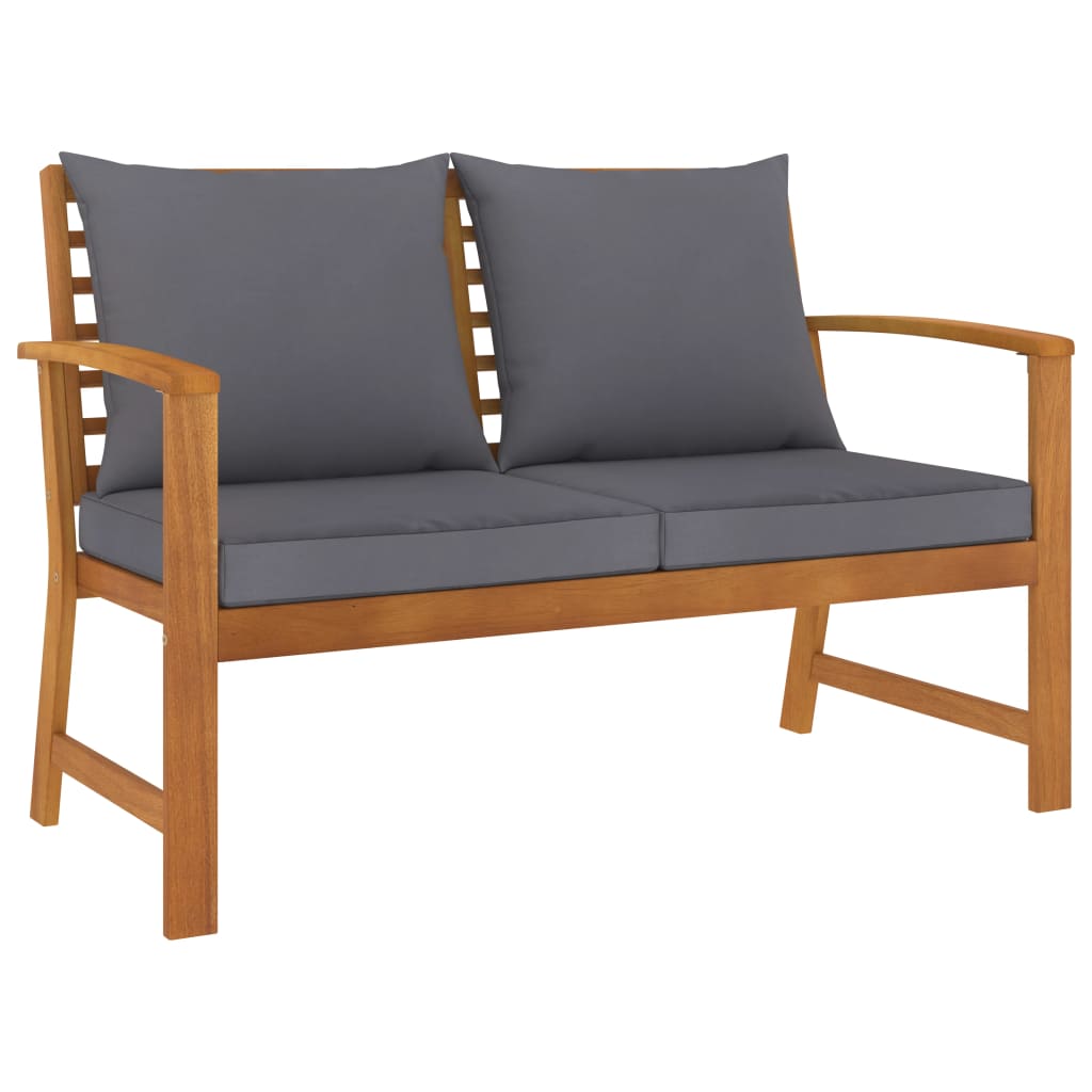 Patio Bench 47.2&quot; With Cushion Solid Acacia Wood