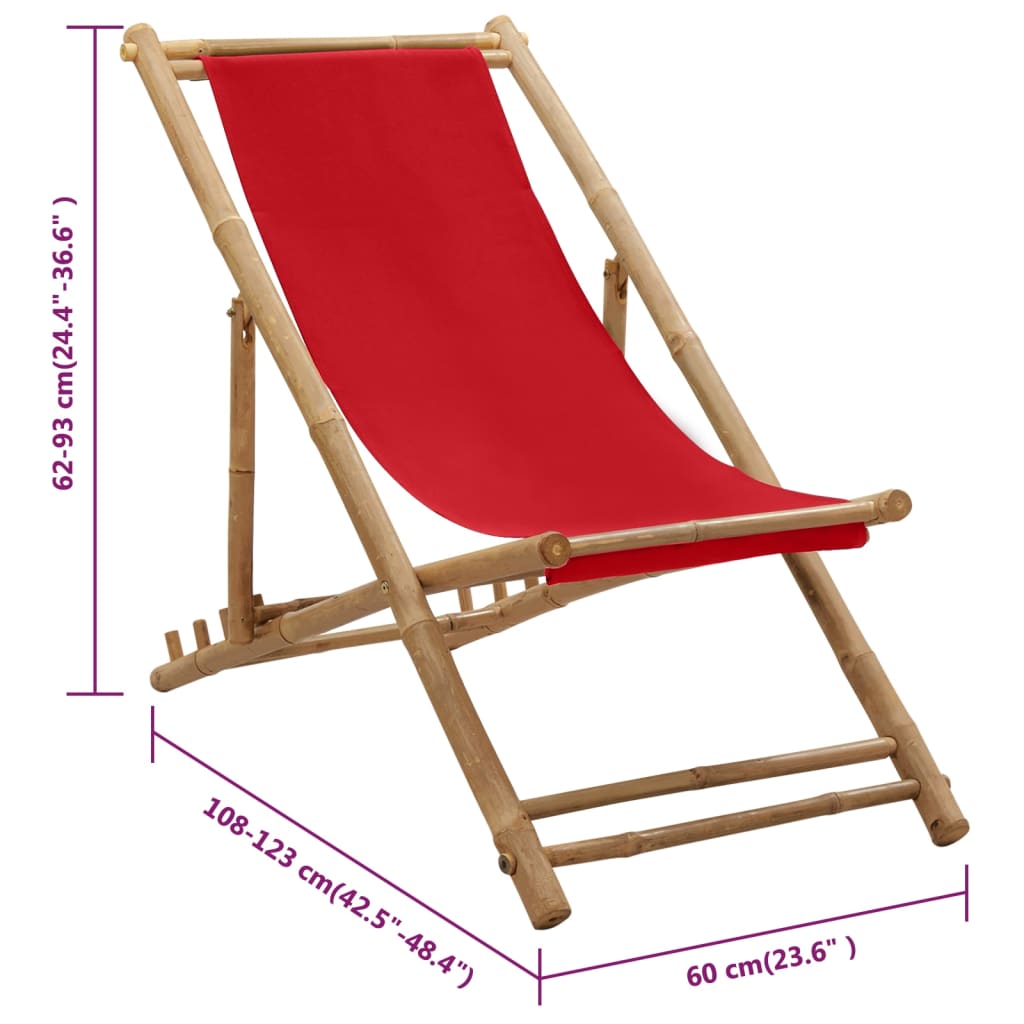 Deck Chair Bamboo And Canvas