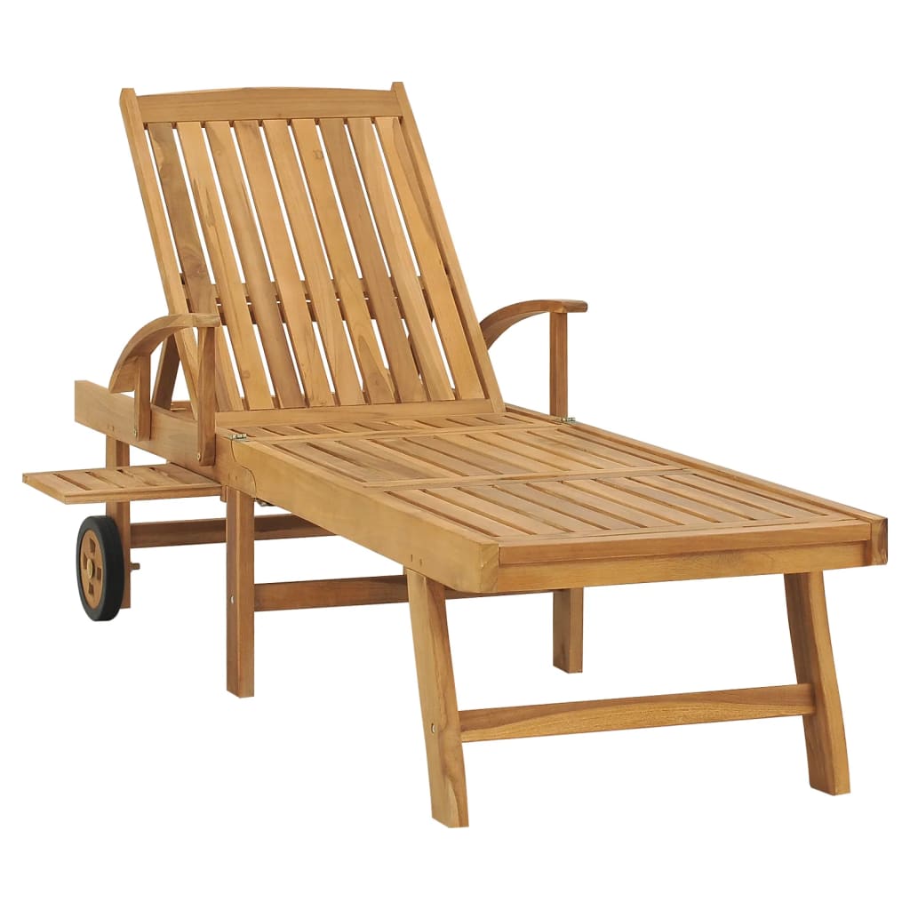 Sun Lounger Solid Teak Wood