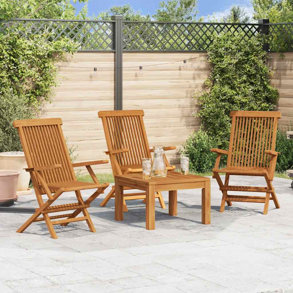 Folding Patio Chairs Set Of 2 For Garden & Outdoor Teak Wood