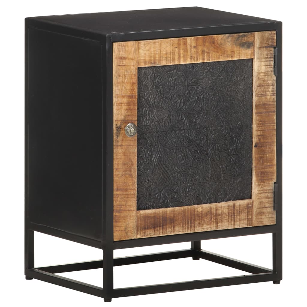 Bedside Cabinet 15.7&quot;X11.8&quot;X19.7&quot; Rough Mango Wood