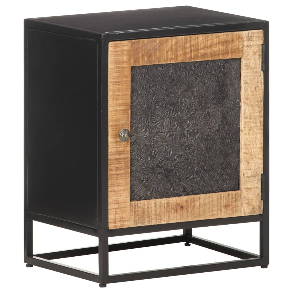 Bedside Cabinet 15.7&quot;X11.8&quot;X19.7&quot; Rough Mango Wood