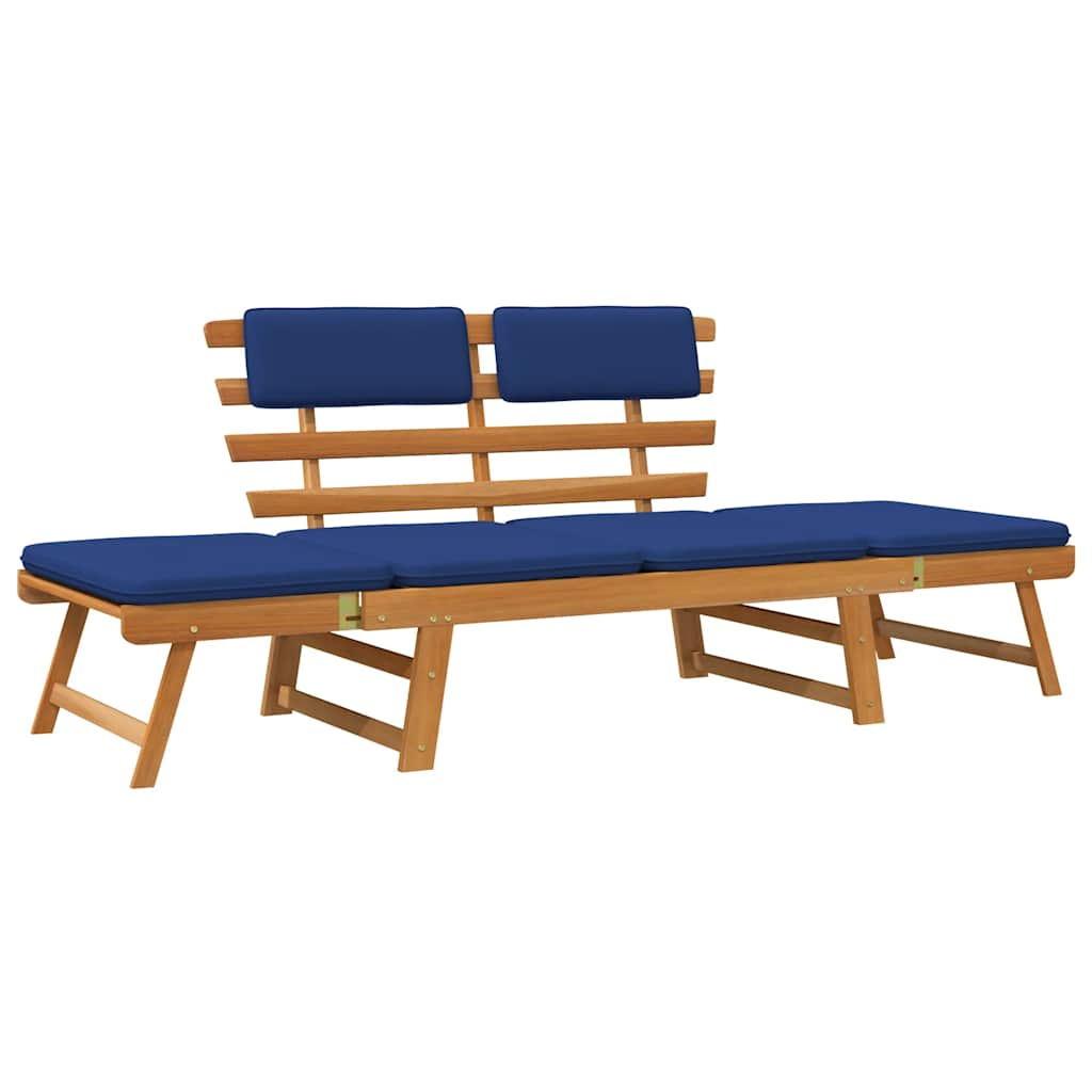 Patio Bench With Cushions 2-In-1 74.8&quot; Solid Acacia Wood