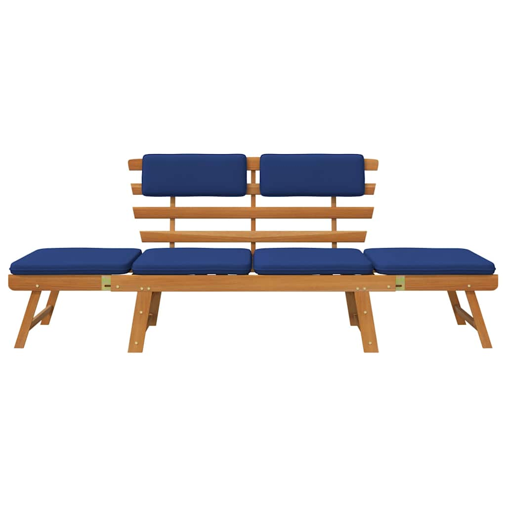 Patio Bench With Cushions 2-In-1 74.8&quot; Solid Acacia Wood