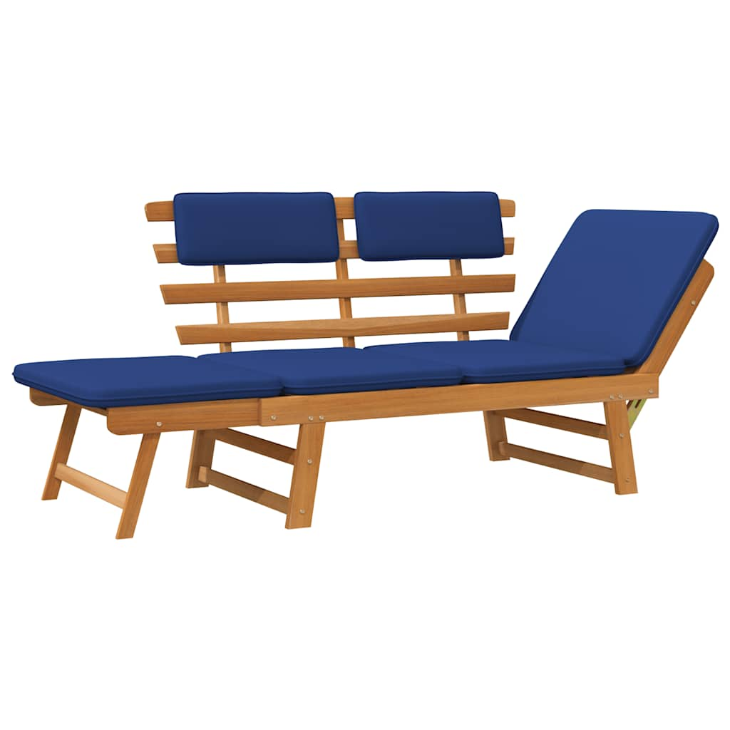 Patio Bench With Cushions 2-In-1 74.8&quot; Solid Acacia Wood