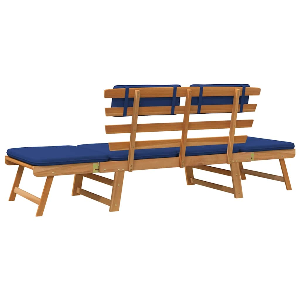 Patio Bench With Cushions 2-In-1 74.8&quot; Solid Acacia Wood