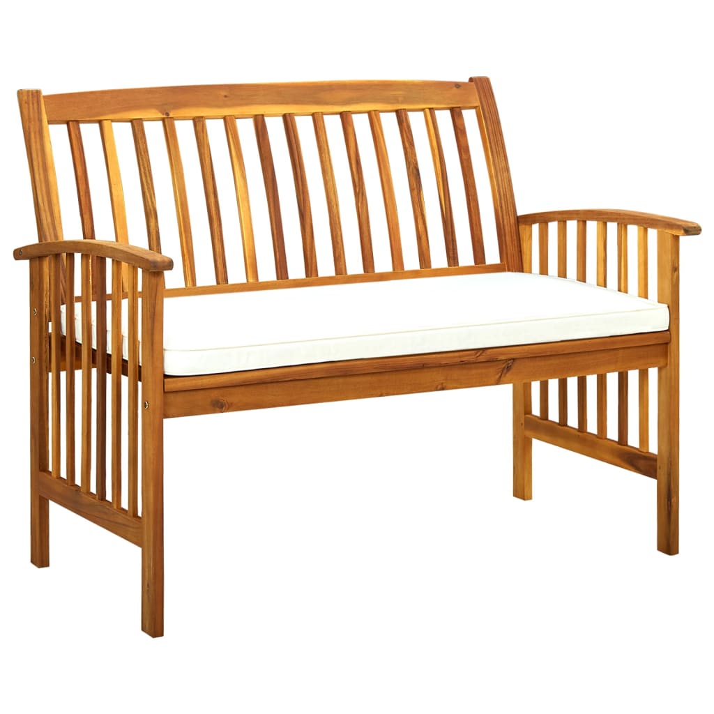 Patio Bench With Cushion Solid Acacia Wood