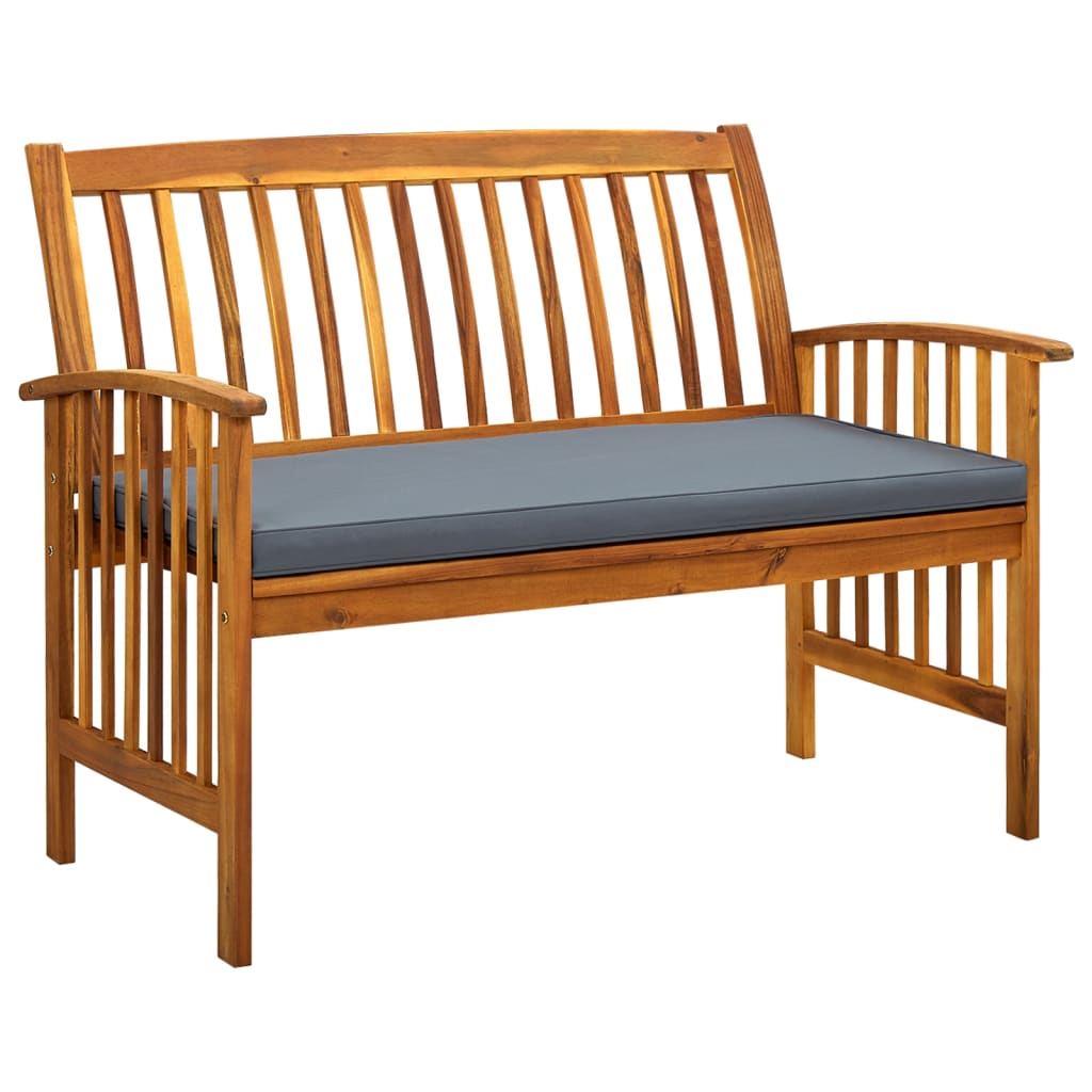 Patio Bench With Cushion Solid Acacia Wood