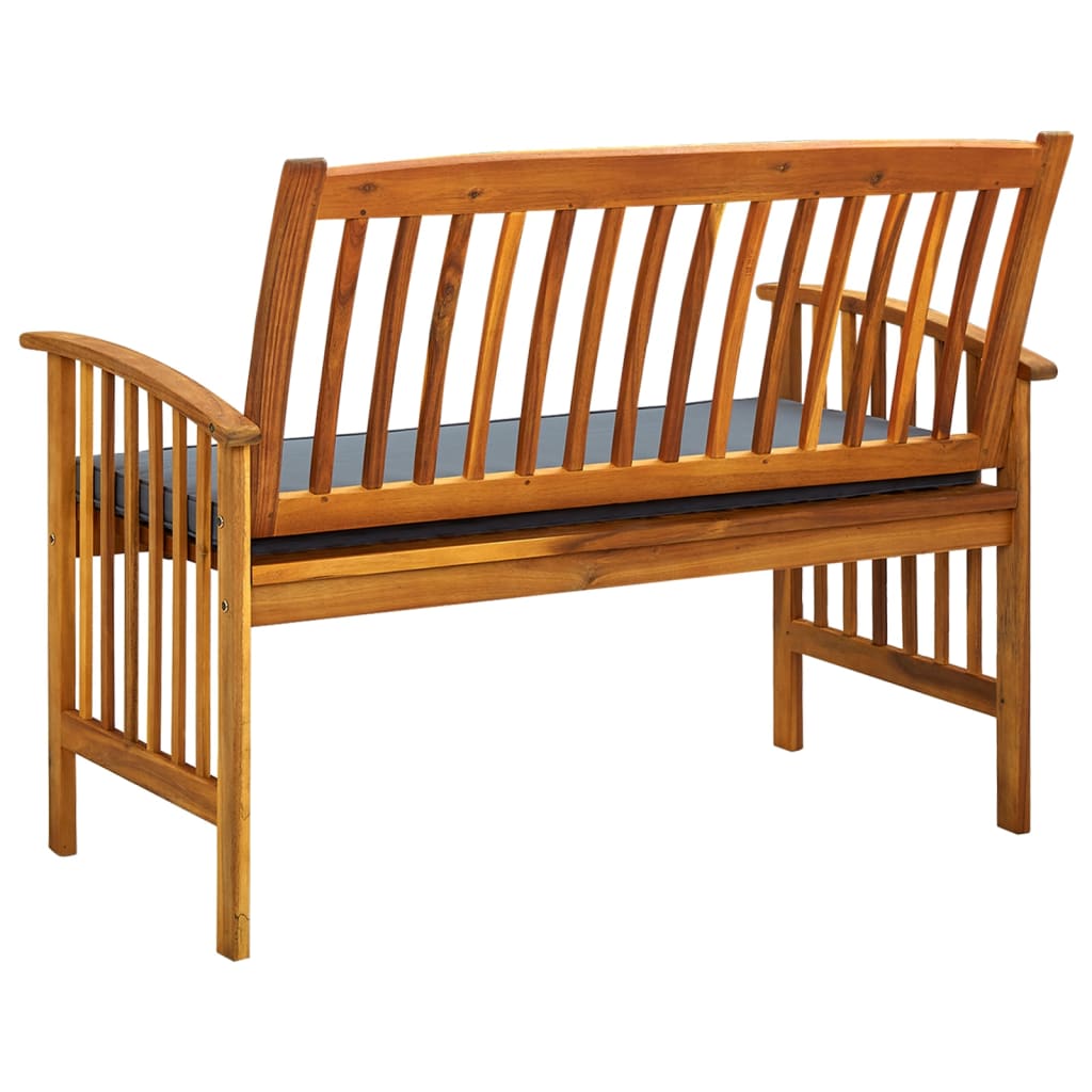 Patio Bench With Cushion Solid Acacia Wood