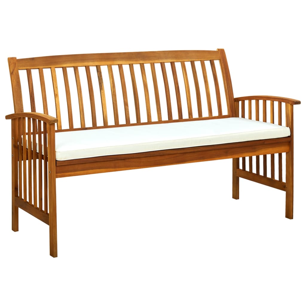 Patio Bench With Cushion Solid Acacia Wood