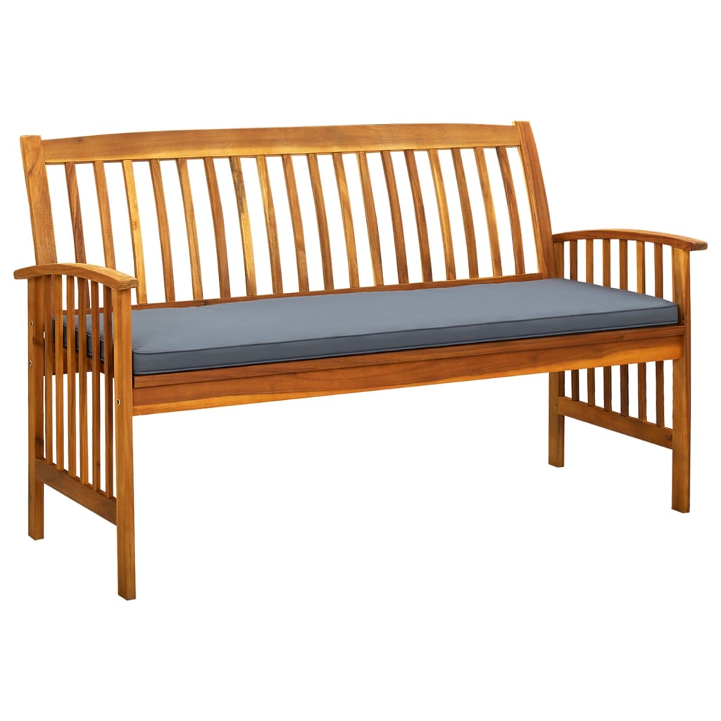 Patio Bench With Cushion Solid Acacia Wood