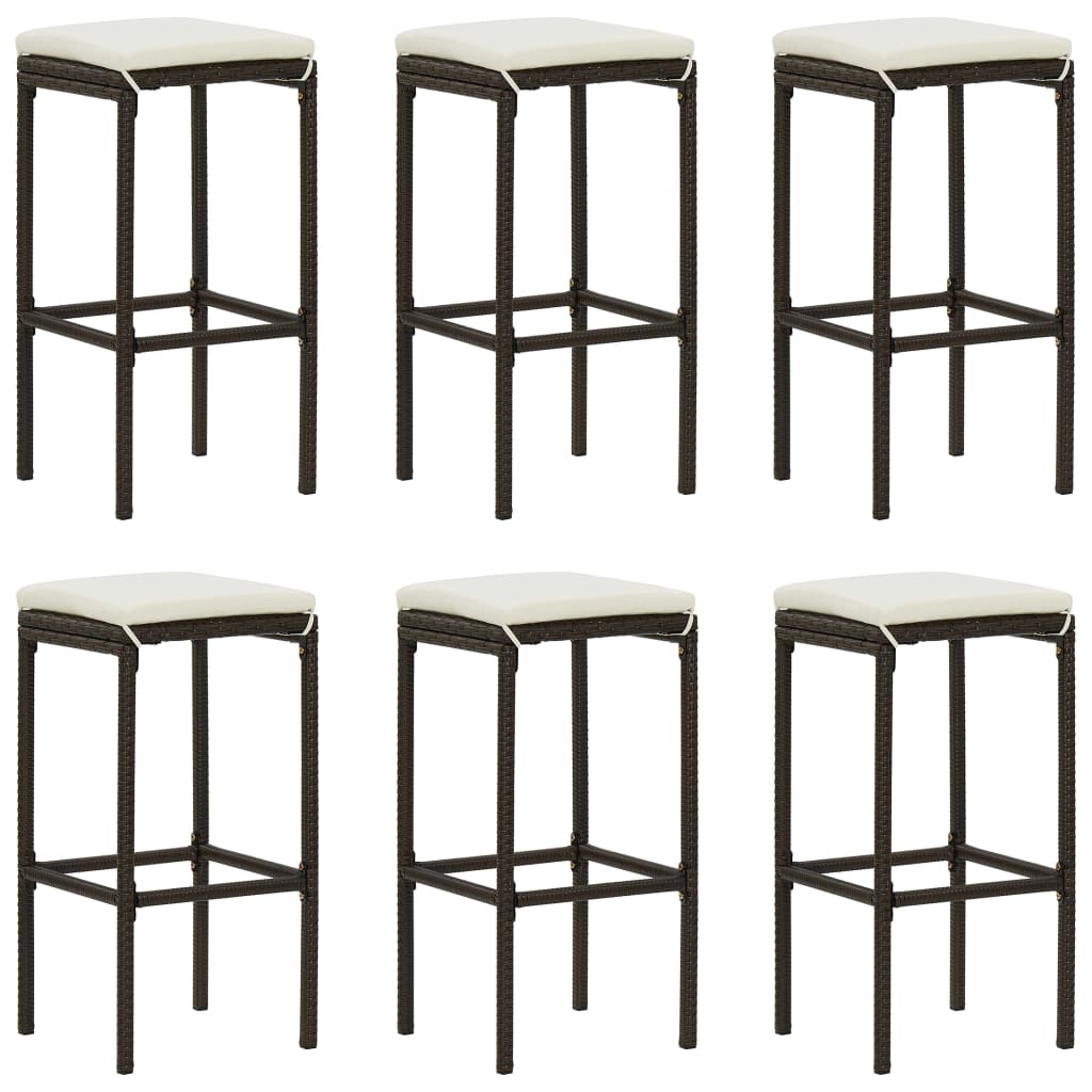 Bar Stools With Cushions 2 Pcs Poly Rattan