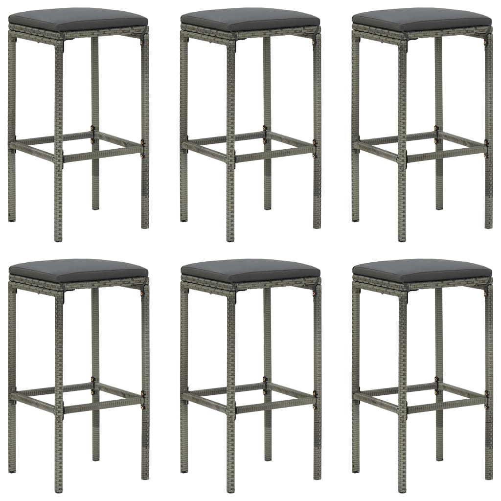 Bar Stools With Cushions 2 Pcs Poly Rattan