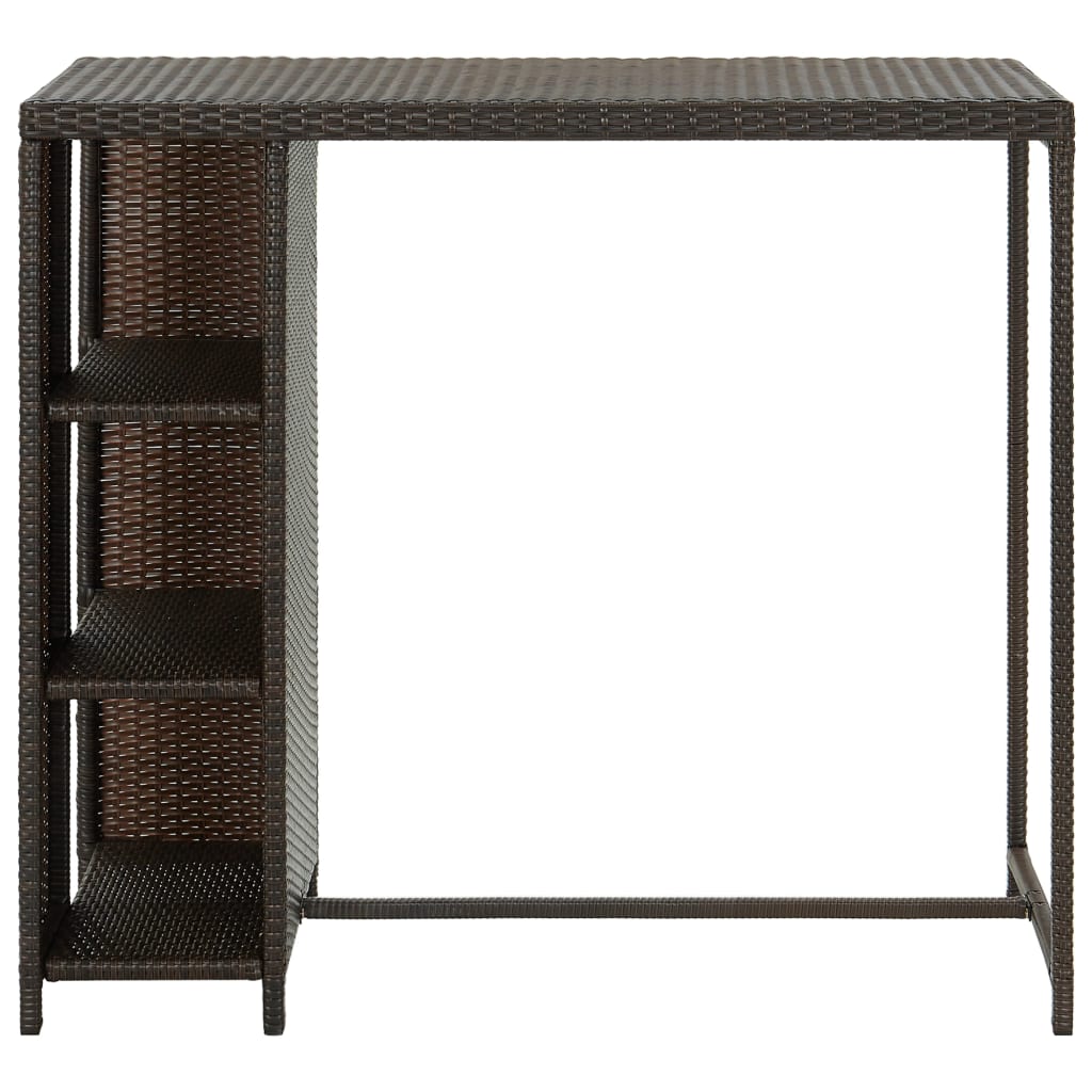 Bar Table With Storage Rack 47.2&quot;X23.6&quot;X43.3&quot; Poly Rattan