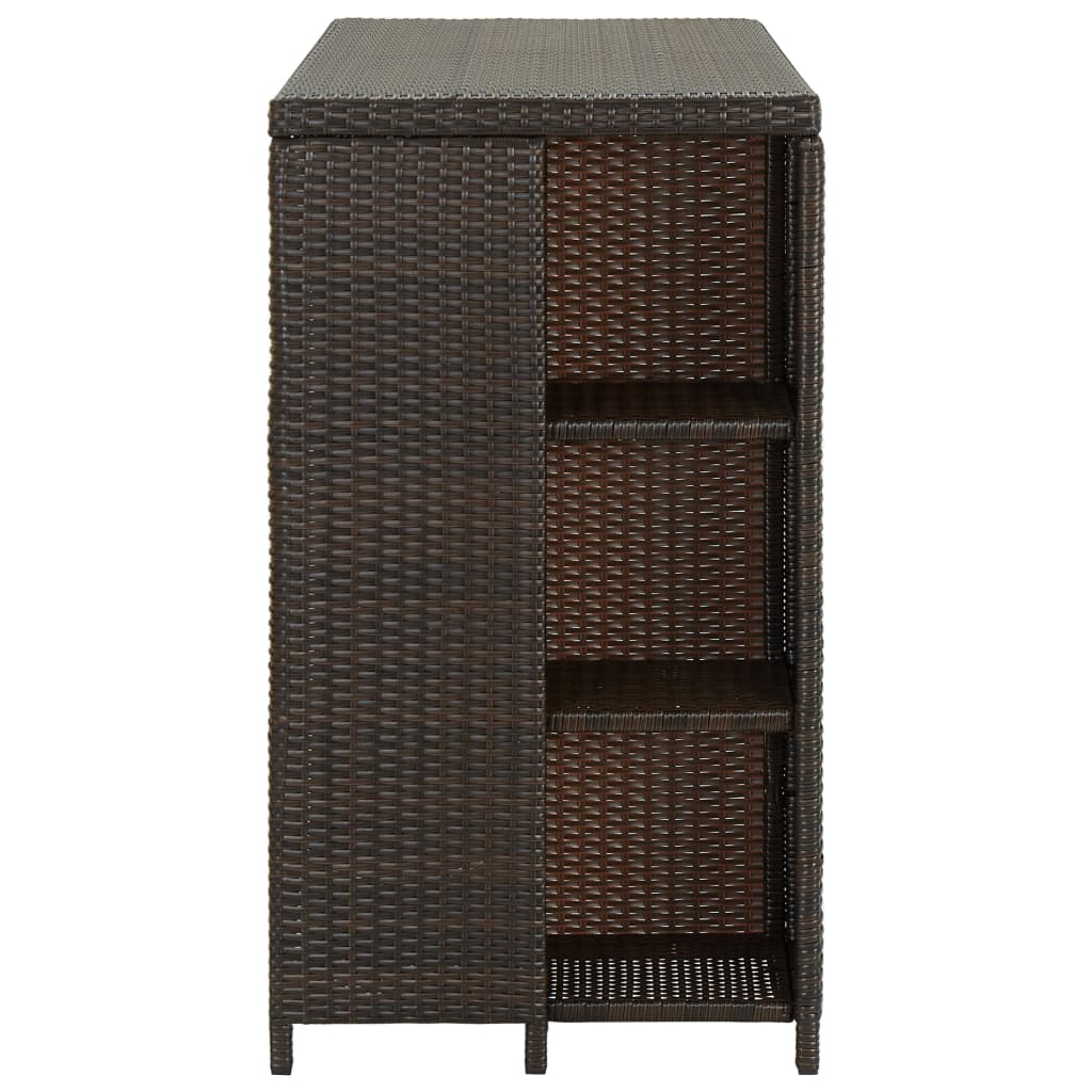 Bar Table With Storage Rack 47.2&quot;X23.6&quot;X43.3&quot; Poly Rattan