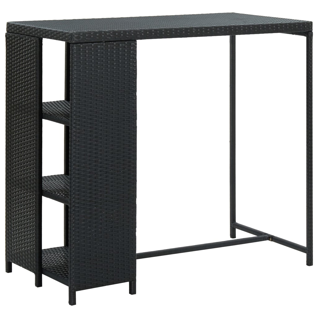 Bar Table With Storage Rack 47.2&quot;X23.6&quot;X43.3&quot; Poly Rattan