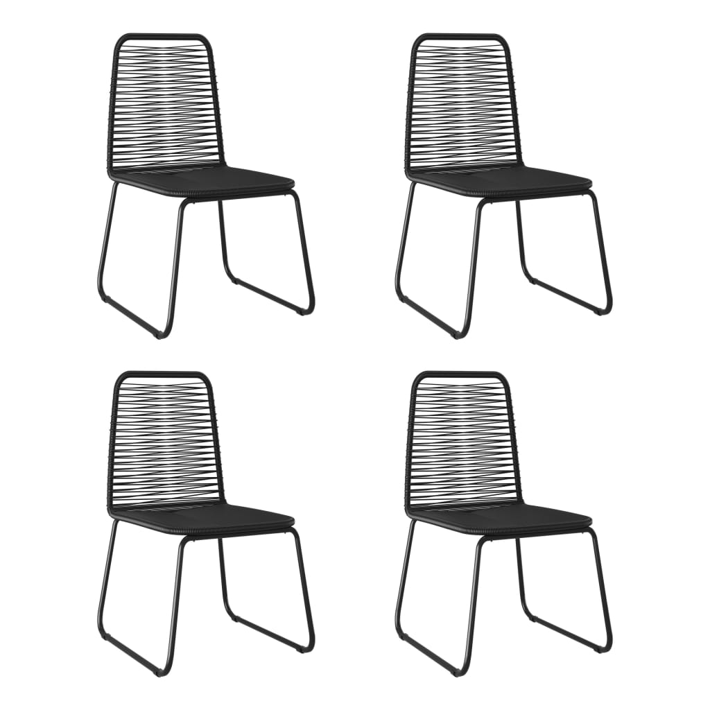 Patio Chairs 2 Pcs Poly Rattan Black