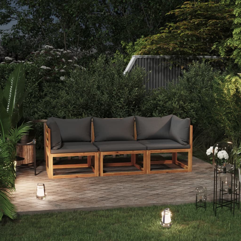 5 Piece Patio Lounge Set With Cushions Solid Acacia Wood