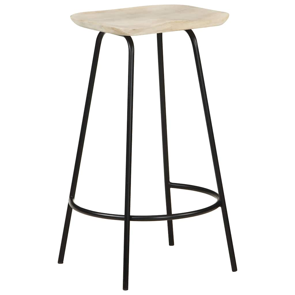 Bar Stools 2 Pcs Solid Mango Wood