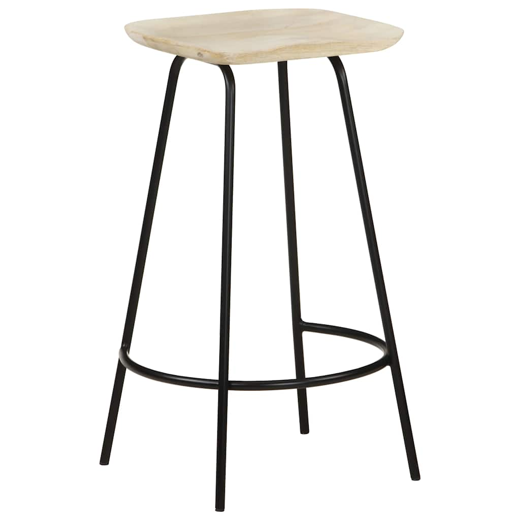 Bar Stools 2 Pcs Solid Mango Wood