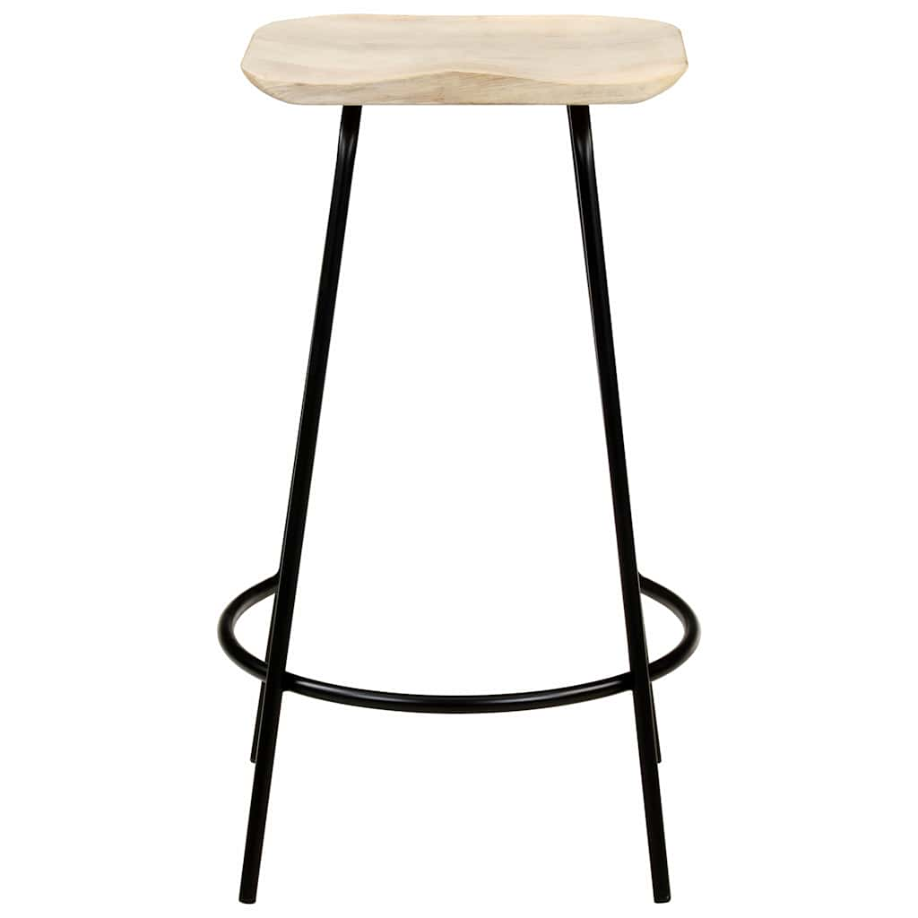 Bar Stools 2 Pcs Solid Mango Wood