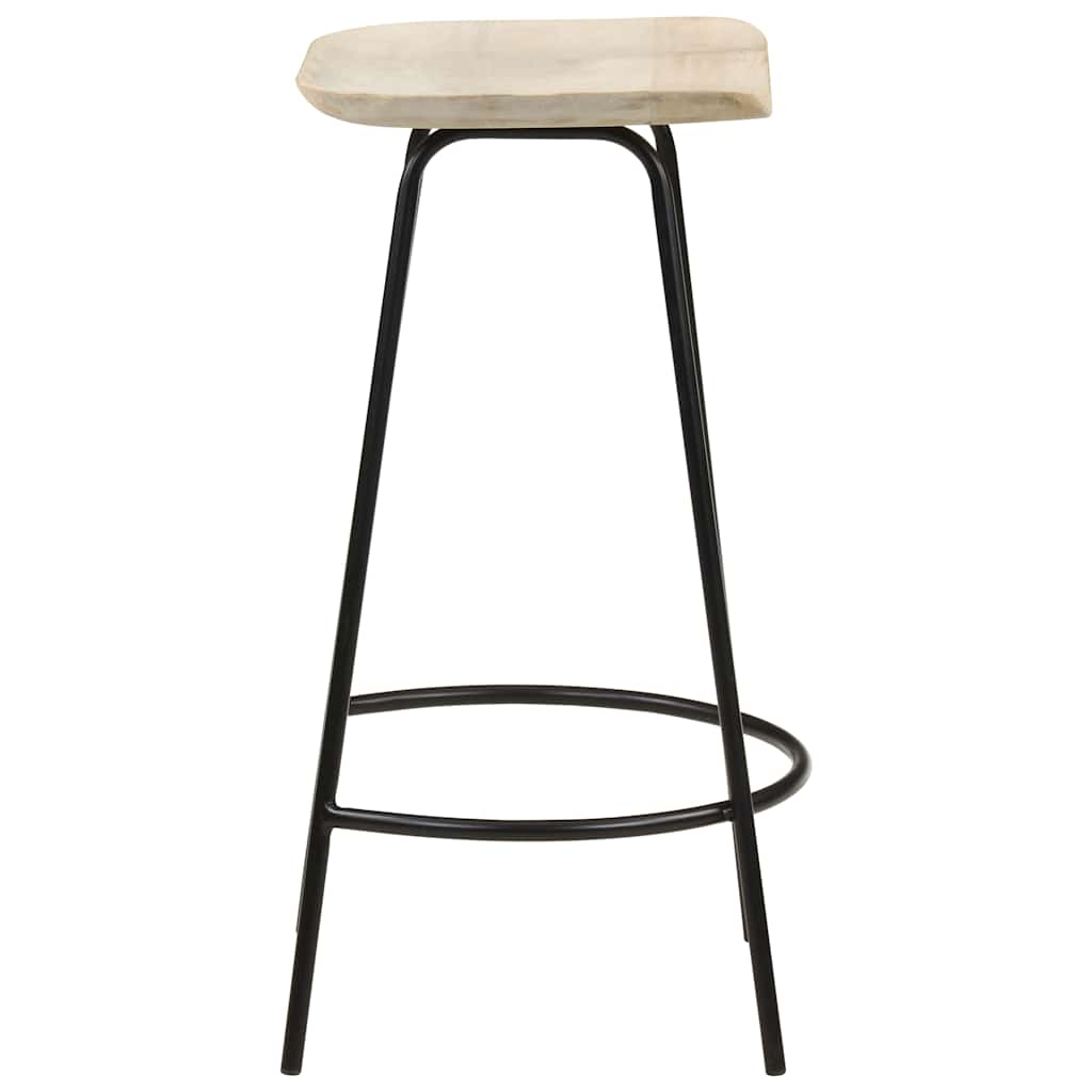 Bar Stools 2 Pcs Solid Mango Wood