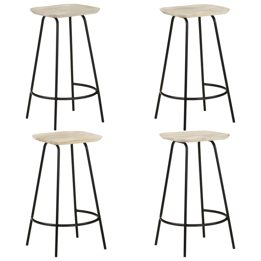 Bar Stools 2 Pcs Solid Mango Wood