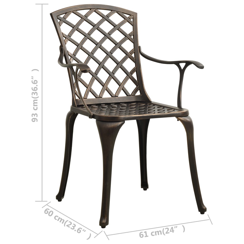 3 Piece Bistro Set Cast Aluminum