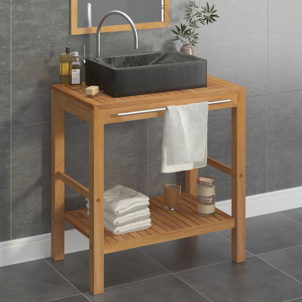 Bathroom Vanity Cabinet Solid Teak With Sink Marble