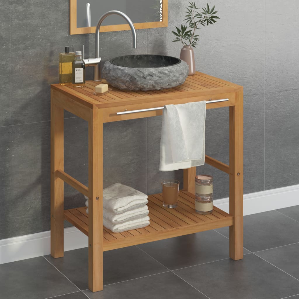 Bathroom Vanity Cabinet Solid Teak With Sink Marble