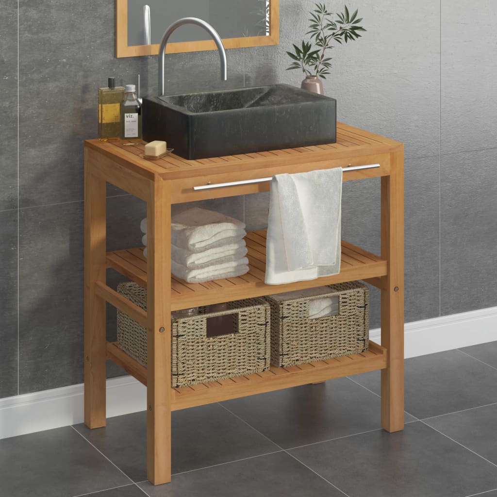 Bathroom Vanity Cabinet Solid Teak With Sink Marble