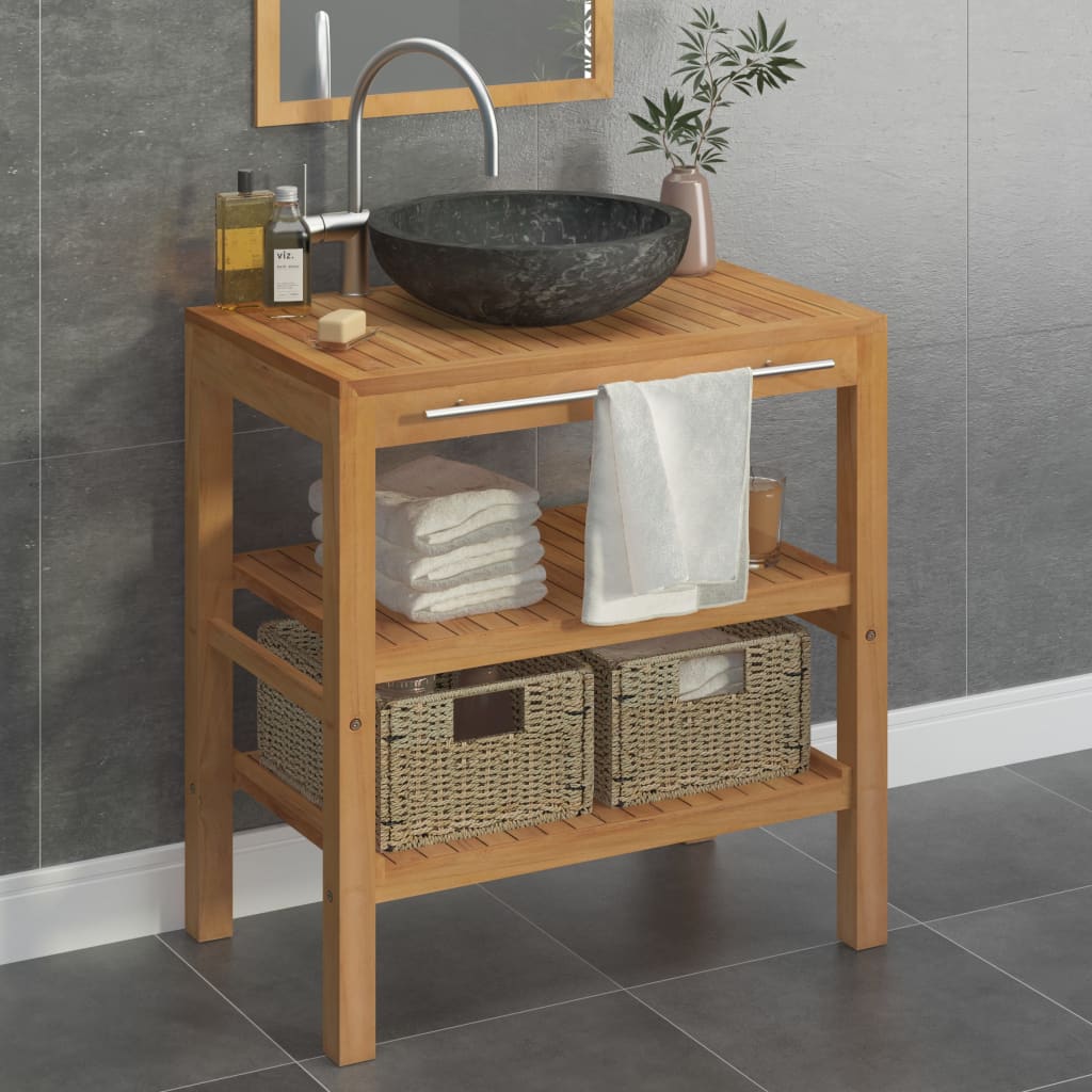 Bathroom Vanity Cabinet Solid Teak With Sink Marble