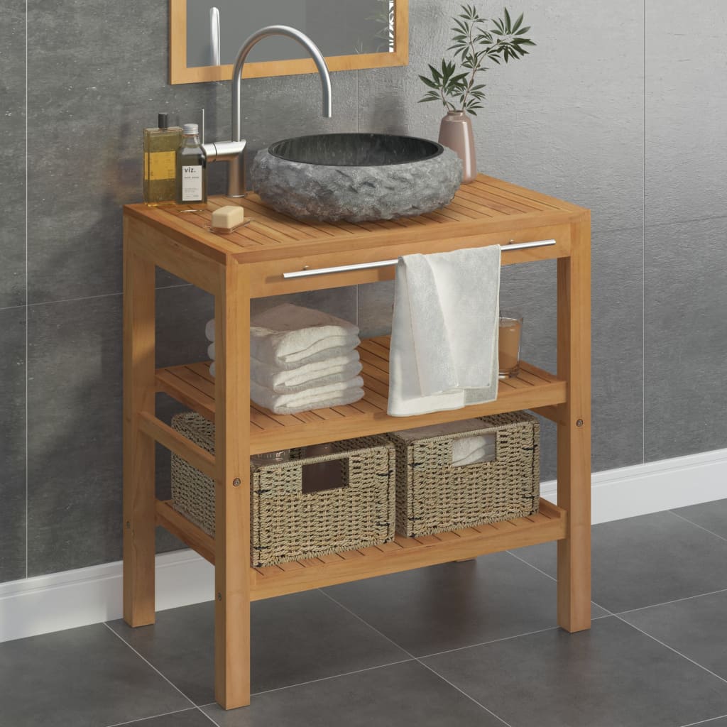 Bathroom Vanity Cabinet Solid Teak With Sink Marble