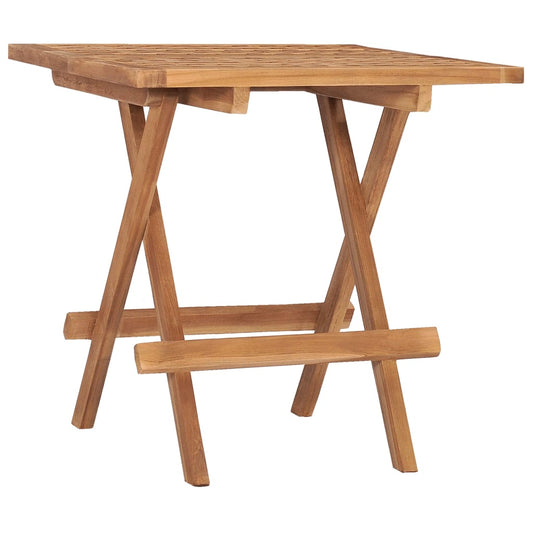 Folding Patio Table 19.7&quot;X19.7&quot;X19.7&quot; Solid Teak Wood